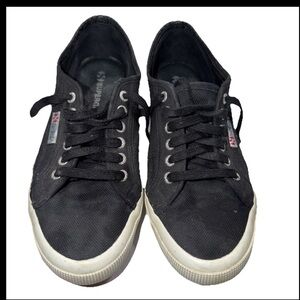 Superga Black Sneaker 2750 COTU Classic S000010-999 Shoes Womens 10.5, Men’s 8.5
